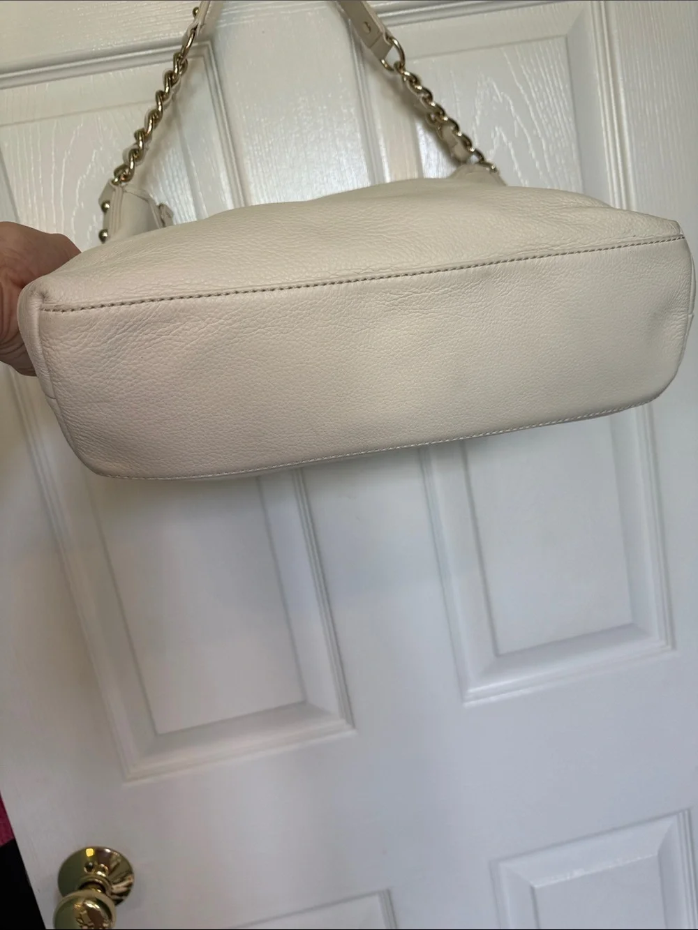 kate spade Cream Pebbled Leather Chain-Handle Medium Serena Shoulder Bag